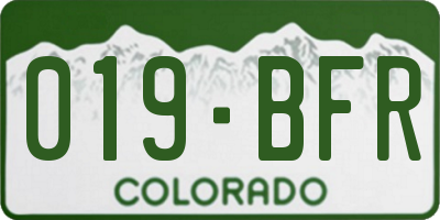 CO license plate 019BFR