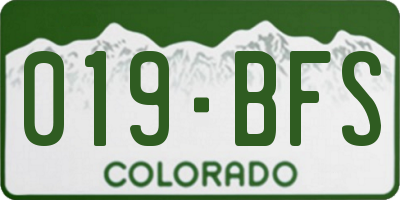 CO license plate 019BFS