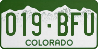 CO license plate 019BFU