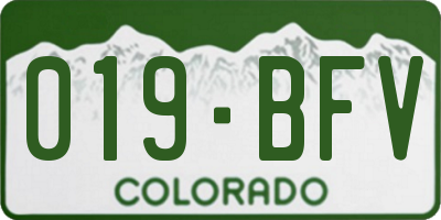 CO license plate 019BFV