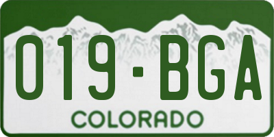 CO license plate 019BGA