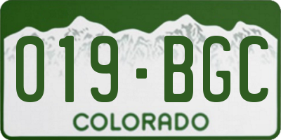 CO license plate 019BGC