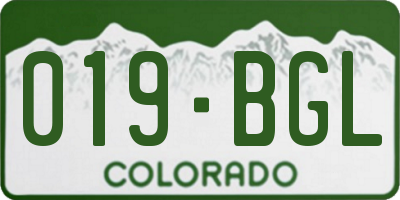 CO license plate 019BGL