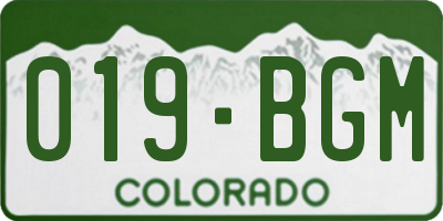 CO license plate 019BGM