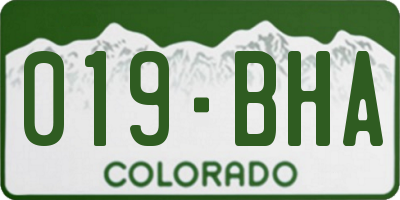 CO license plate 019BHA