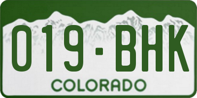 CO license plate 019BHK