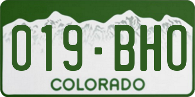 CO license plate 019BHO
