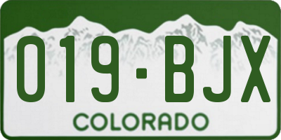 CO license plate 019BJX