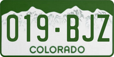 CO license plate 019BJZ