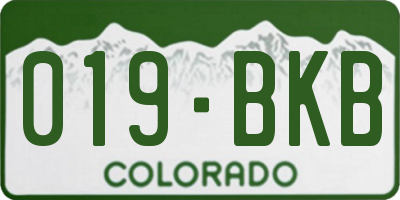 CO license plate 019BKB