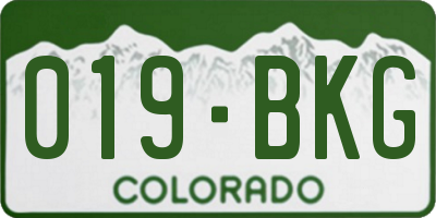 CO license plate 019BKG