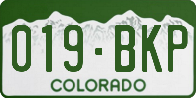CO license plate 019BKP