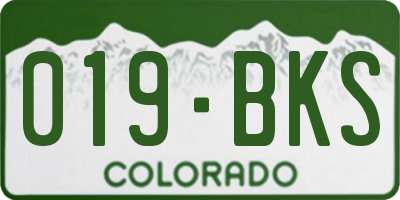 CO license plate 019BKS