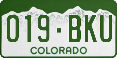 CO license plate 019BKU