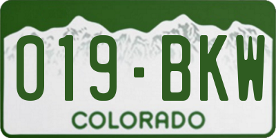 CO license plate 019BKW