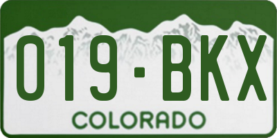 CO license plate 019BKX