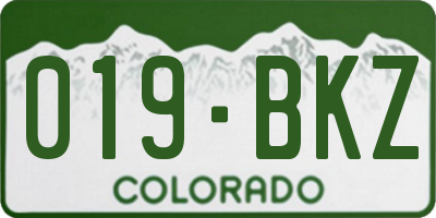 CO license plate 019BKZ