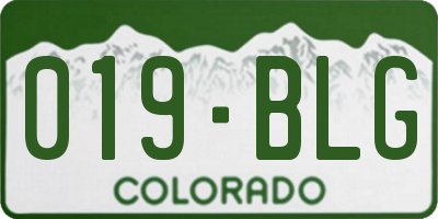 CO license plate 019BLG