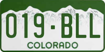CO license plate 019BLL