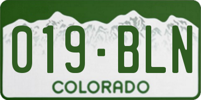 CO license plate 019BLN