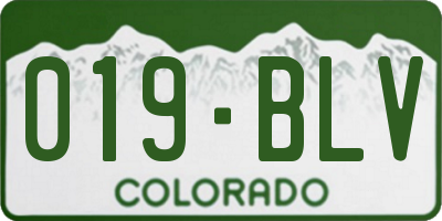 CO license plate 019BLV