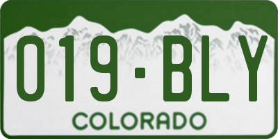 CO license plate 019BLY