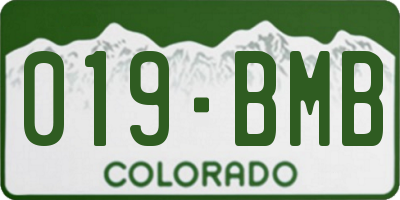 CO license plate 019BMB