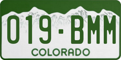 CO license plate 019BMM