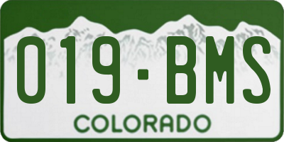 CO license plate 019BMS