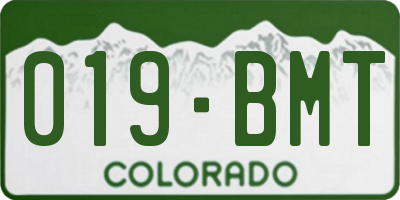 CO license plate 019BMT