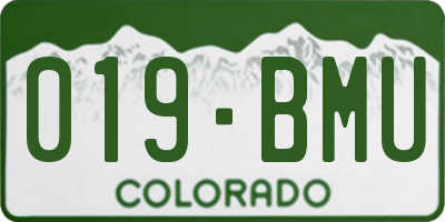 CO license plate 019BMU