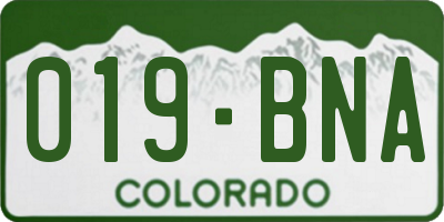 CO license plate 019BNA