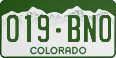 CO license plate 019BNO