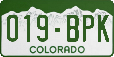 CO license plate 019BPK