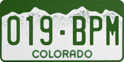 CO license plate 019BPM