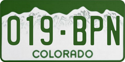 CO license plate 019BPN