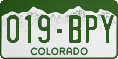 CO license plate 019BPY