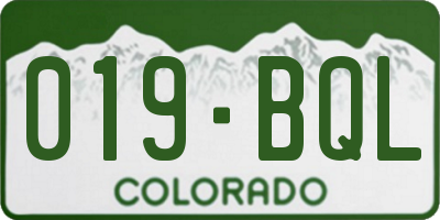 CO license plate 019BQL