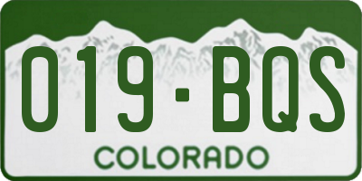 CO license plate 019BQS
