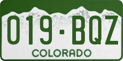 CO license plate 019BQZ