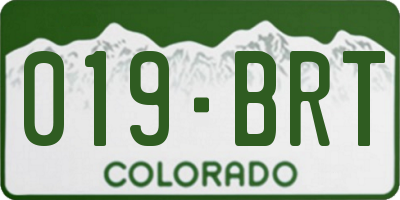 CO license plate 019BRT