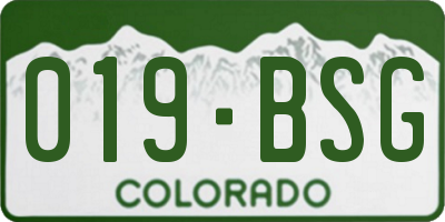 CO license plate 019BSG