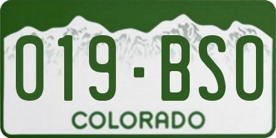 CO license plate 019BSO