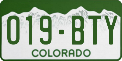 CO license plate 019BTY