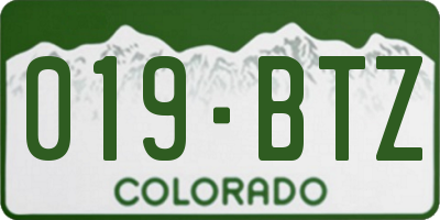 CO license plate 019BTZ