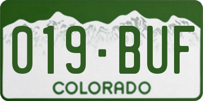 CO license plate 019BUF