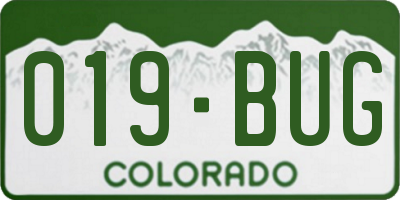 CO license plate 019BUG