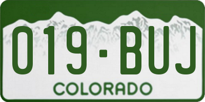 CO license plate 019BUJ
