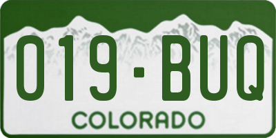 CO license plate 019BUQ
