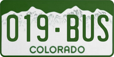 CO license plate 019BUS